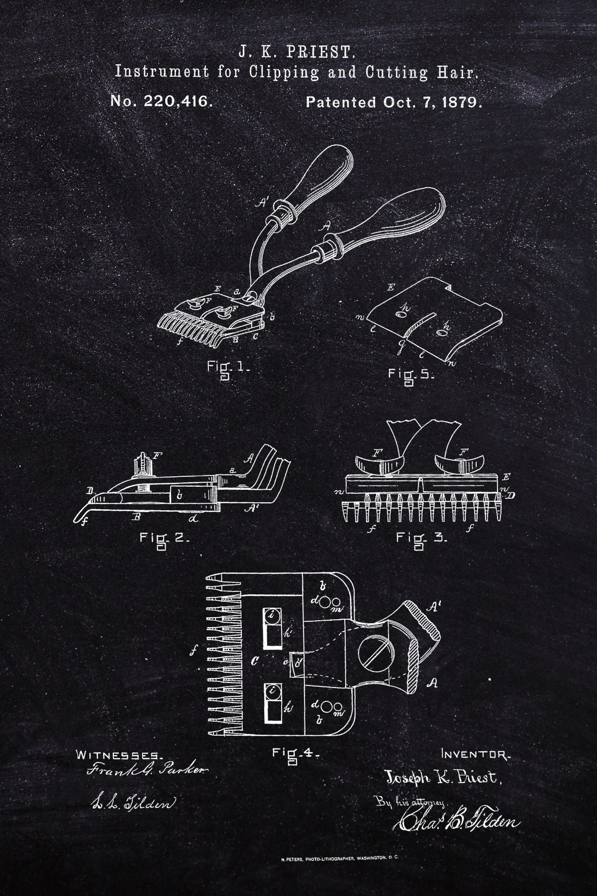 Hair Clipping Instrument BW Patent