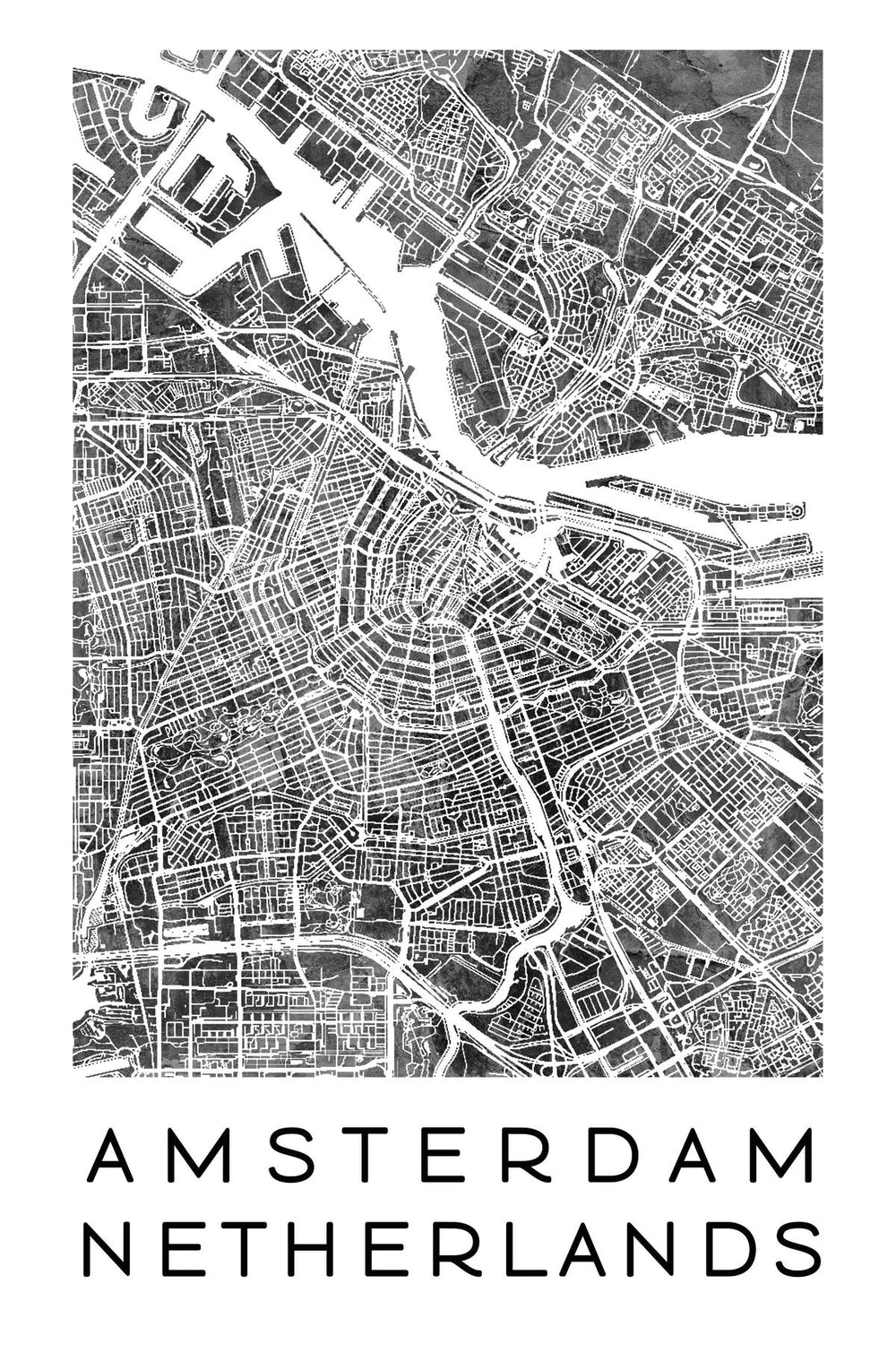 Minimalist Amsterdam City Map