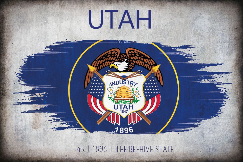 Utah Flag Grunge