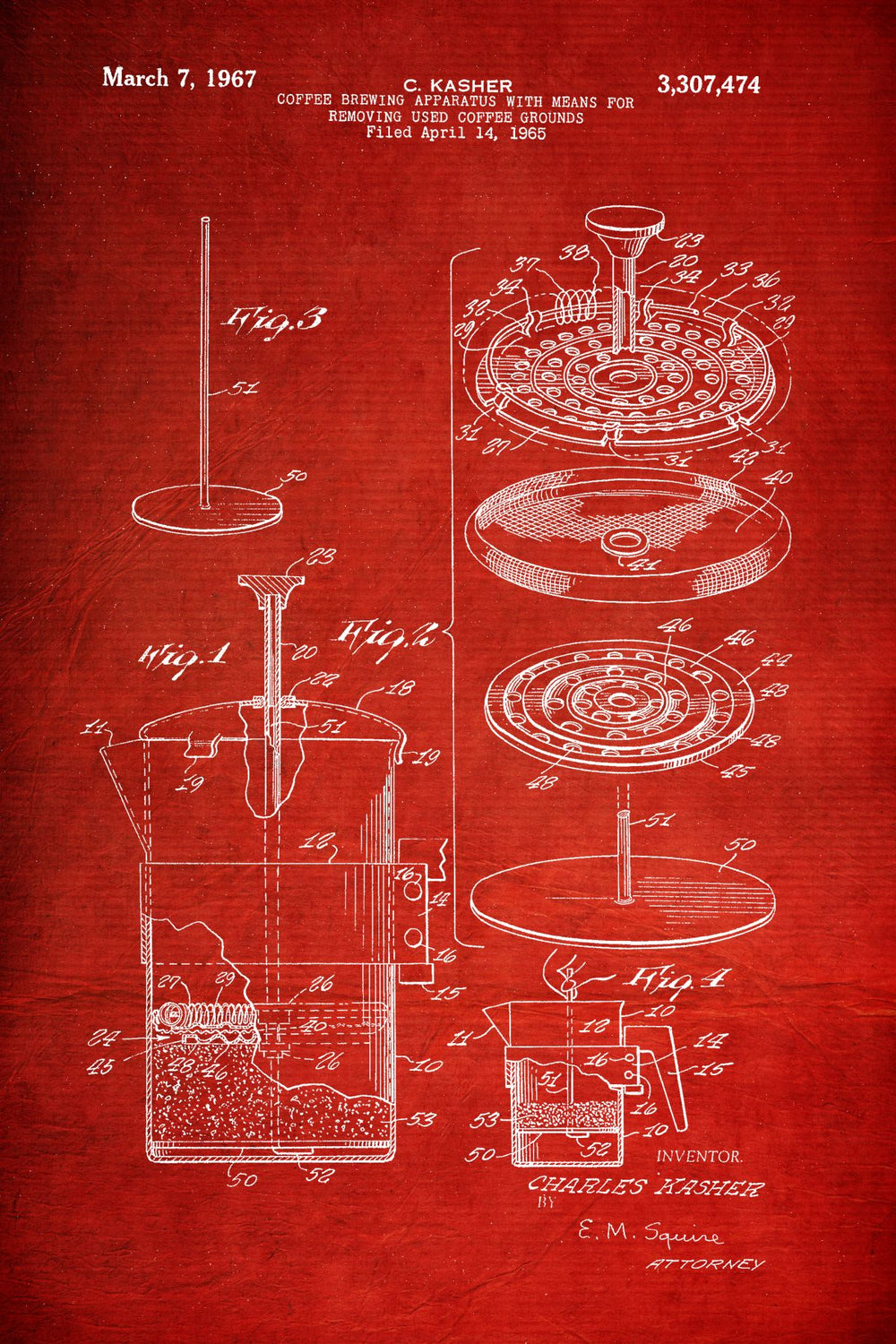 Coffee Brewing Apparatus Red Patent
