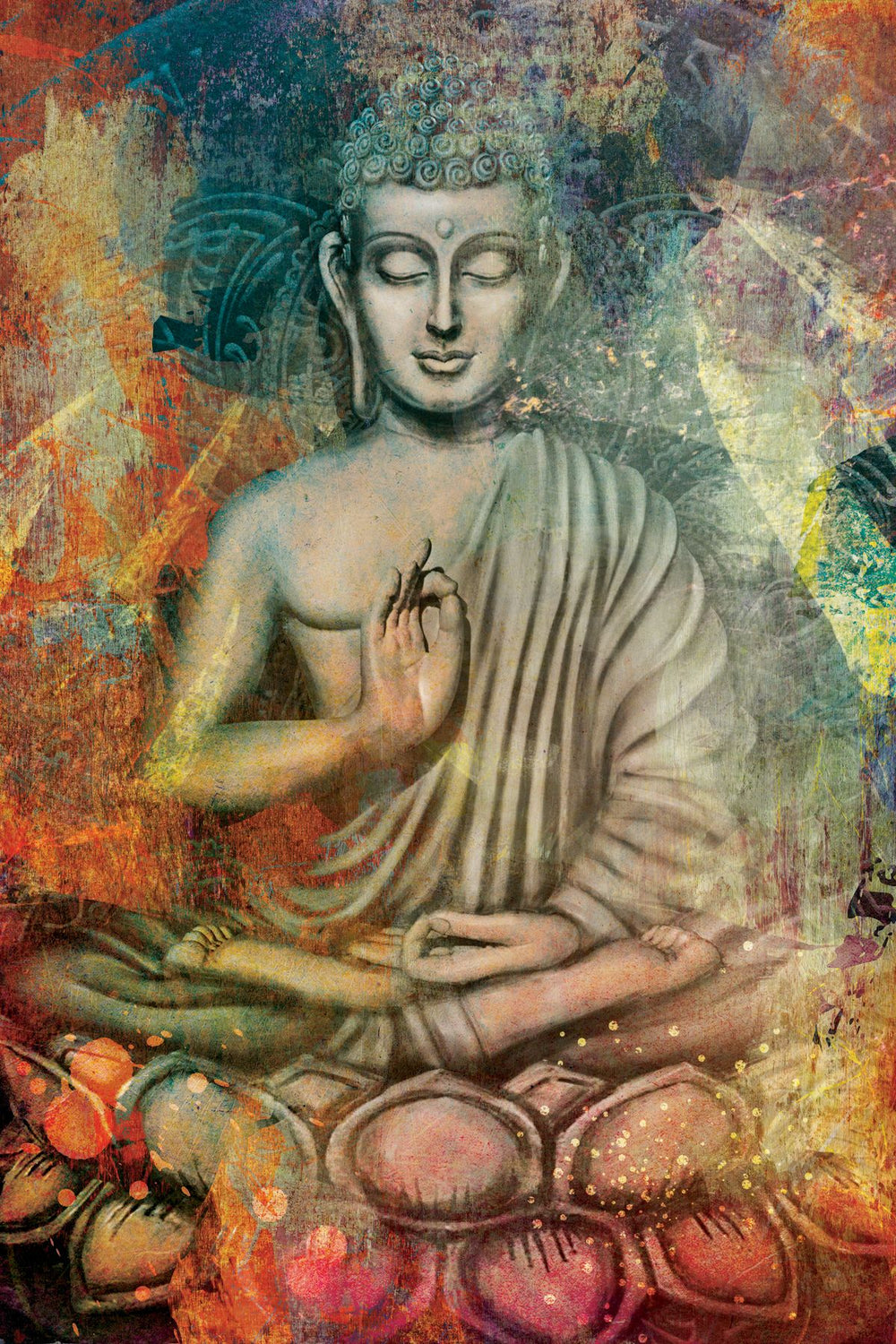 Sitting Buddha In Colors