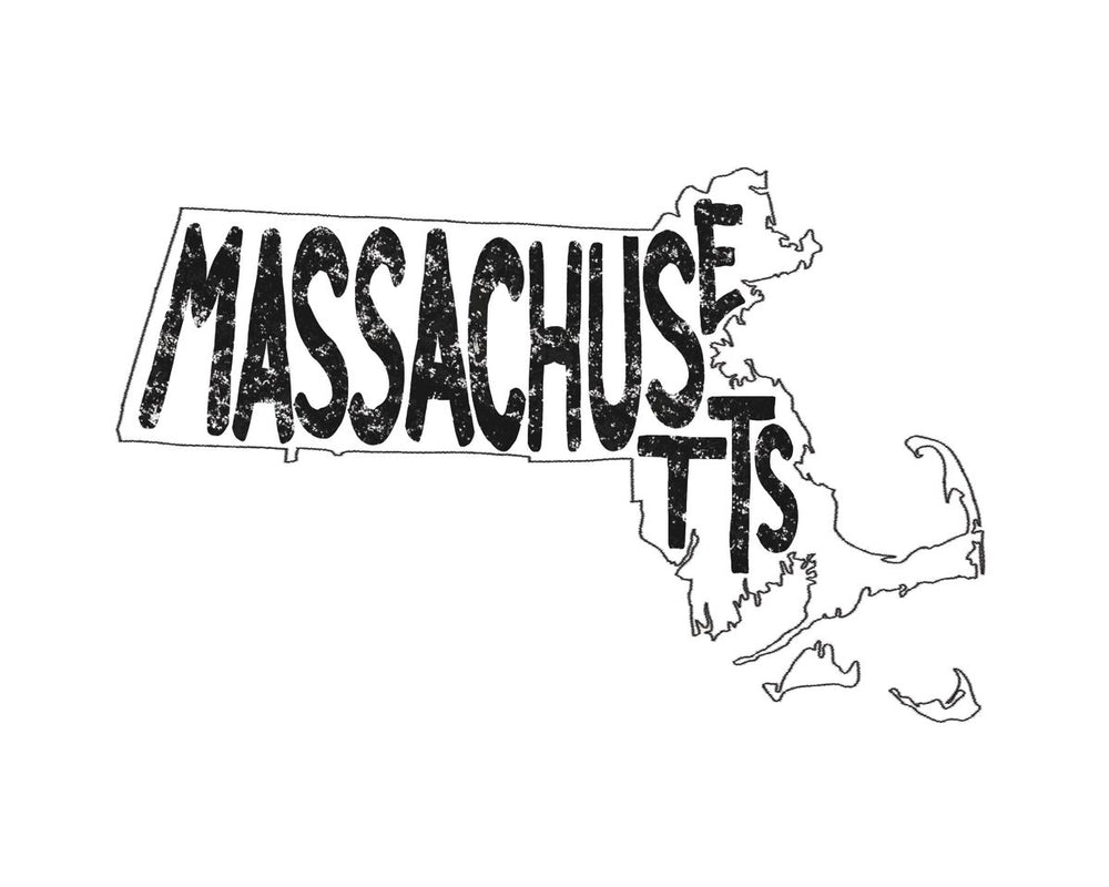 Massachusetts Minimalist State Map
