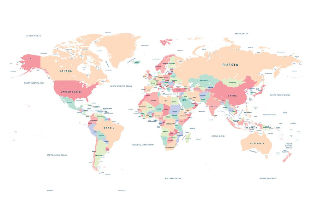 Light Pastel World Map