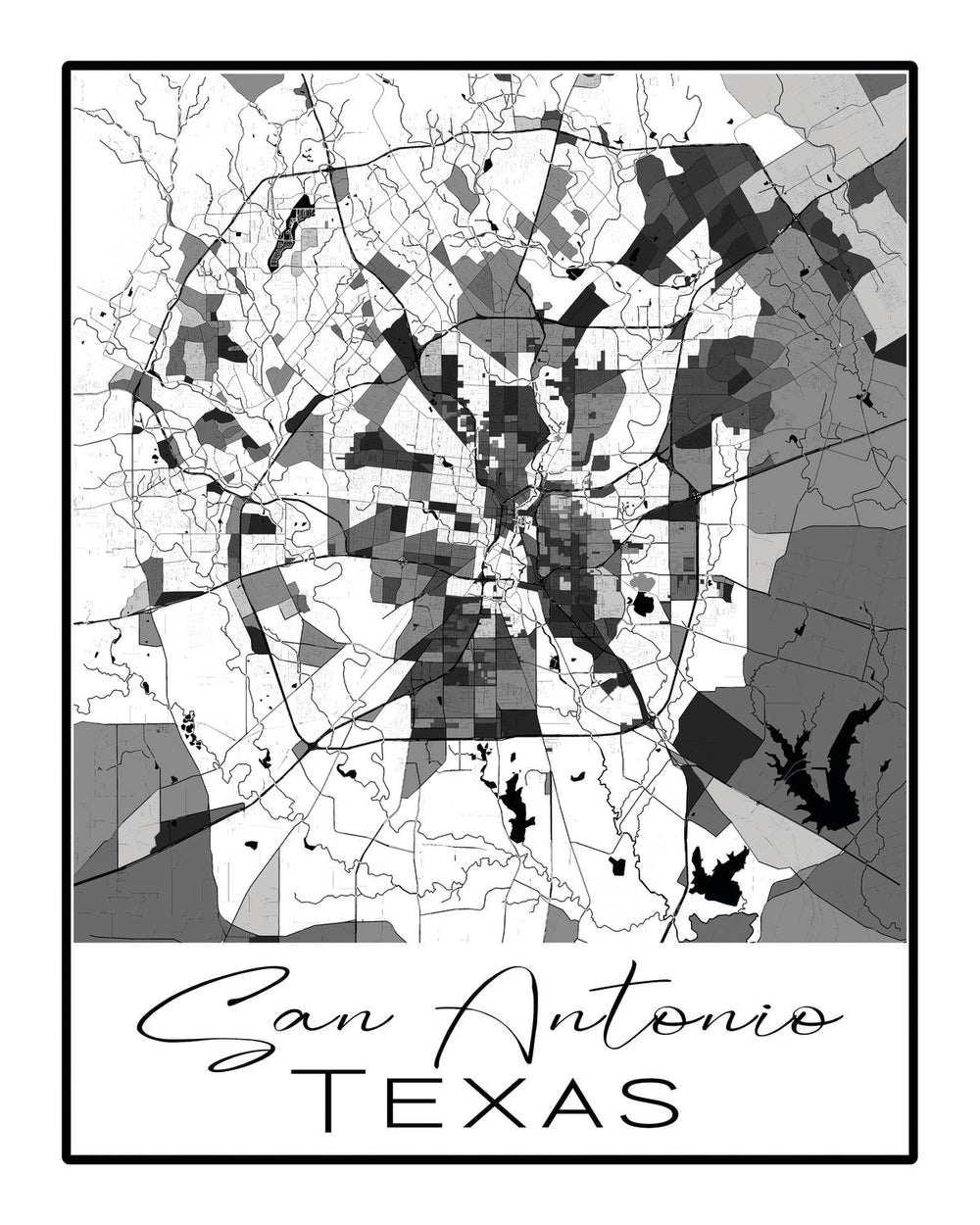 Minimalist San Antonio City Map