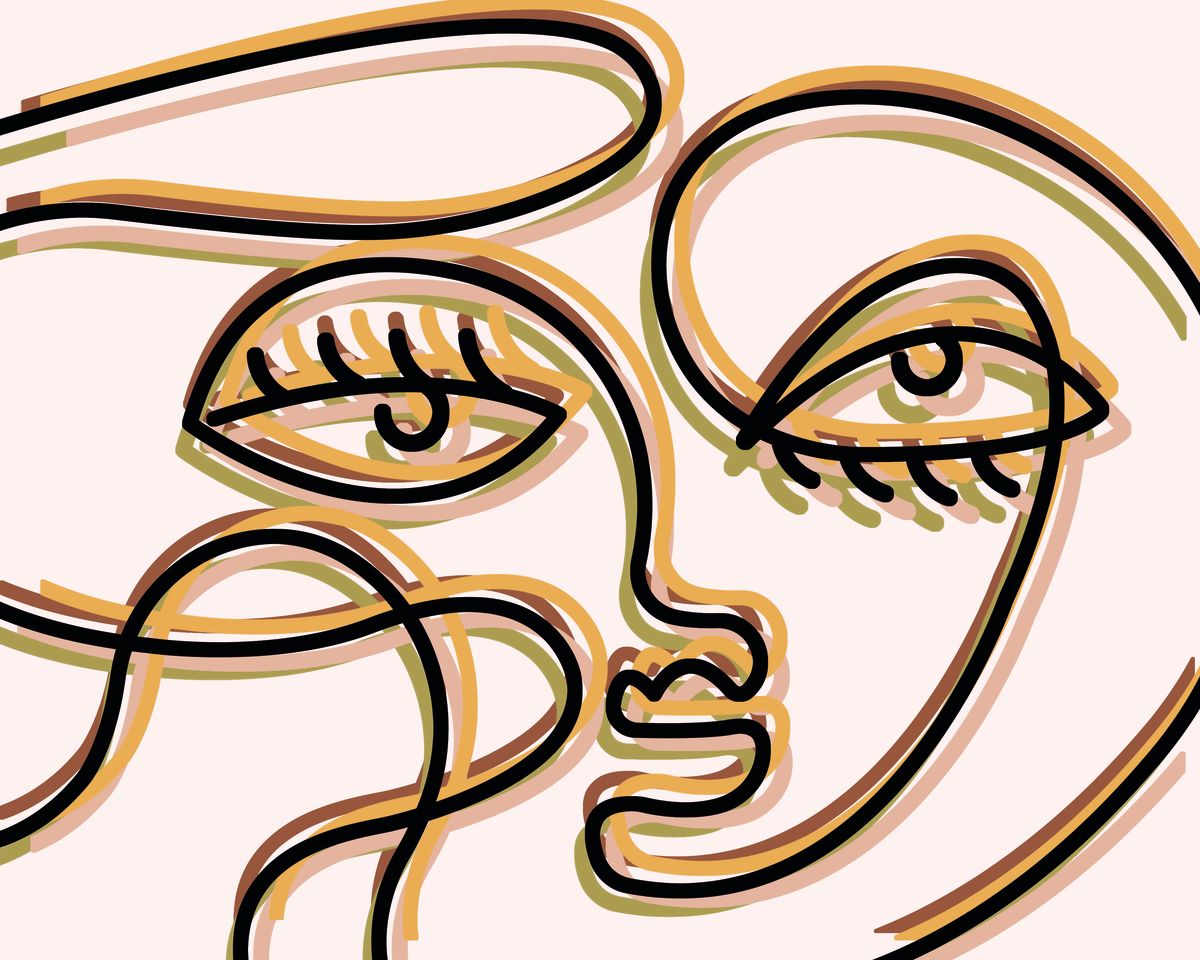 Alluring Woman's Abstract Face