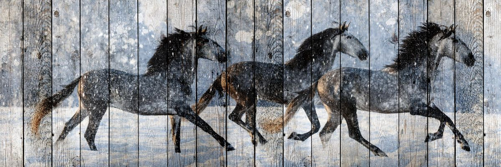 Wooden Winter Horses
