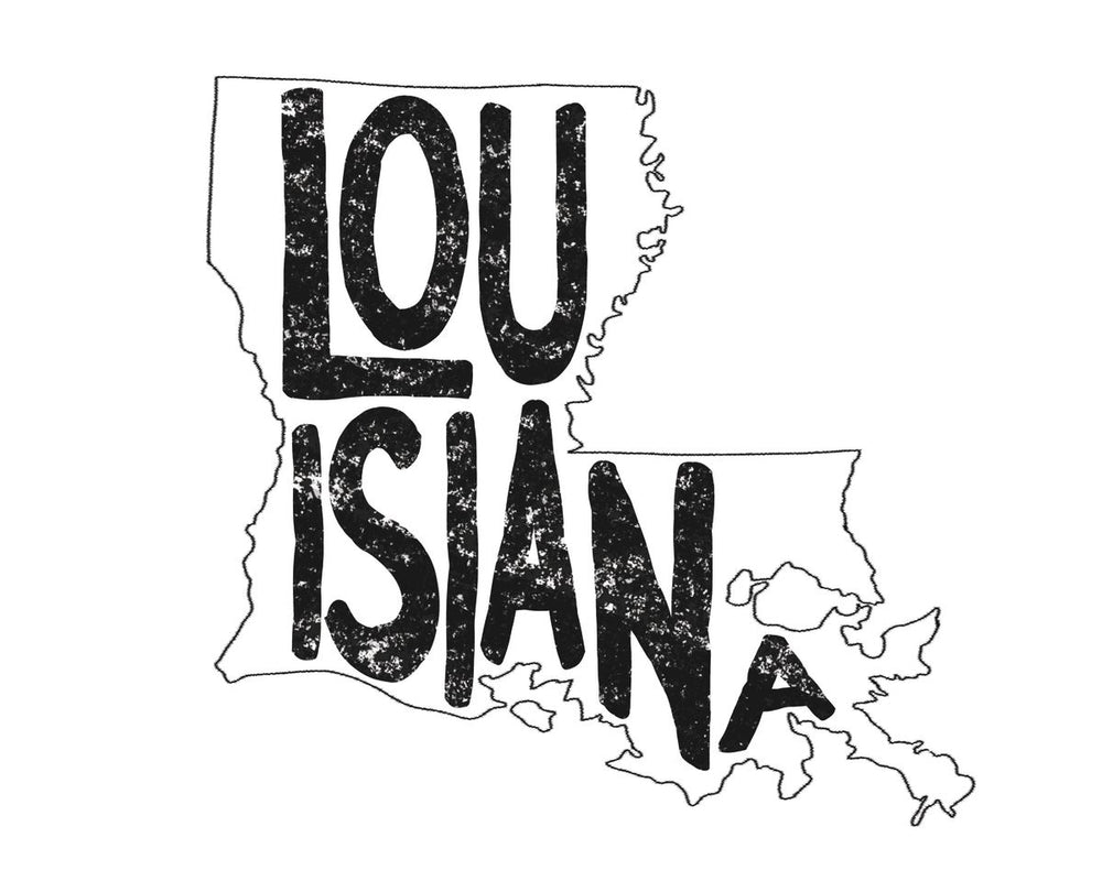 Louisiana Minimalist State Map