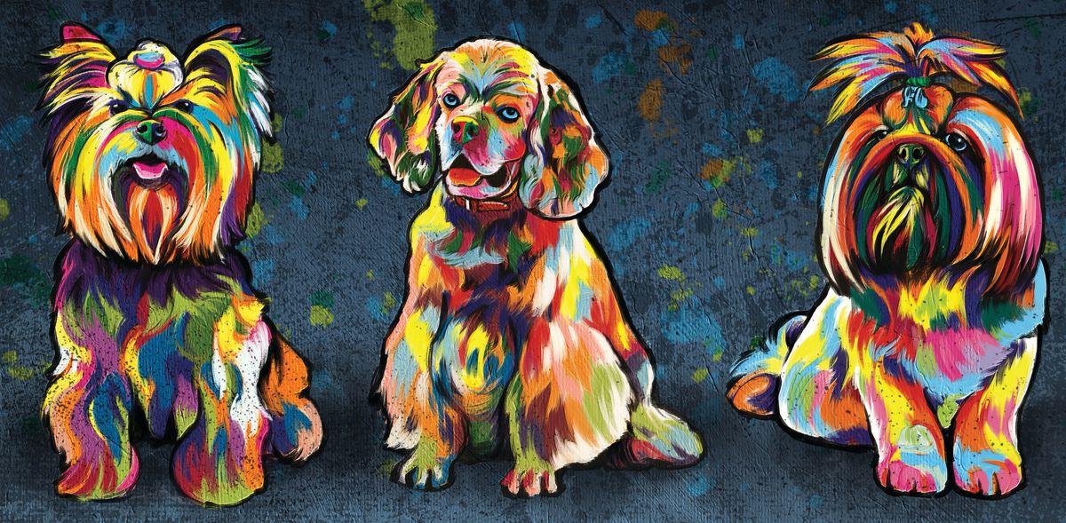 Small Dogs Abstract Color