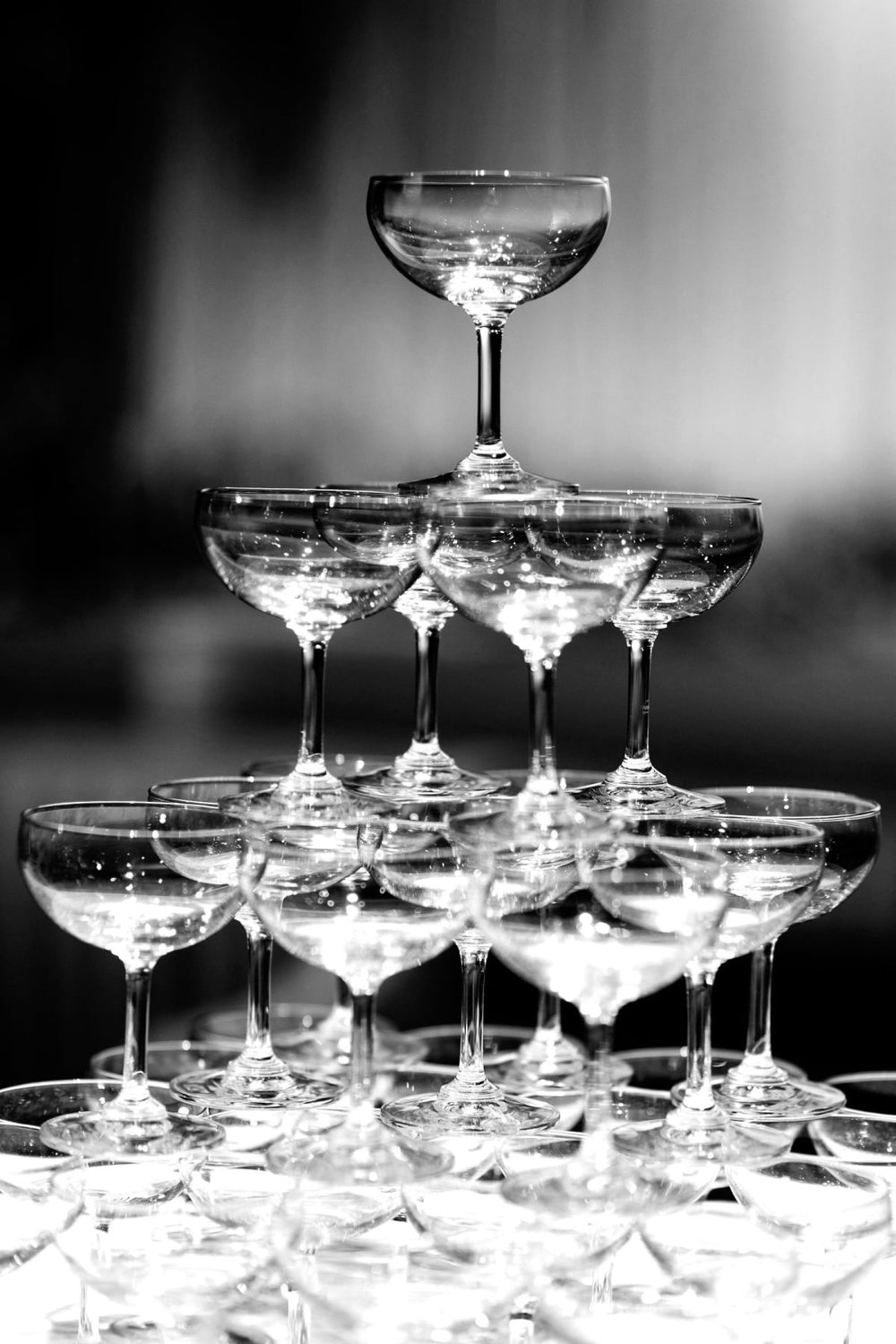 Champagne Tower In BW