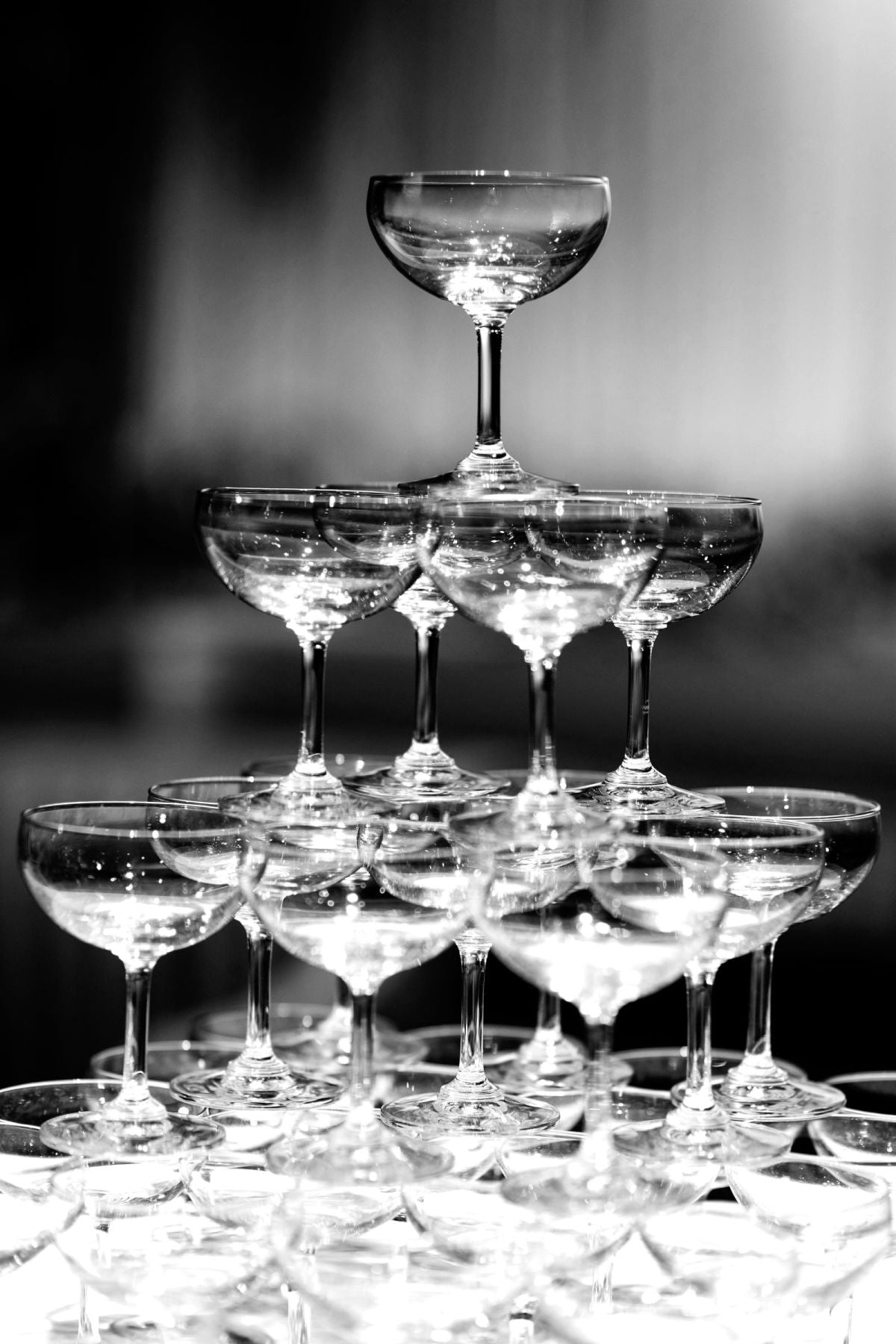 Champagne Tower In BW