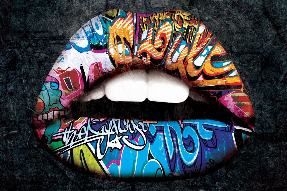 Grunge Rainbow Lips