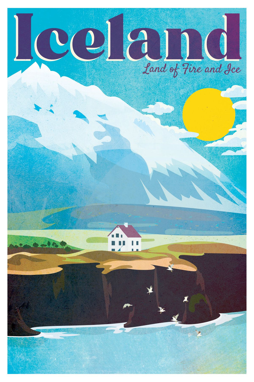 Iceland Tourism Vintage Poster