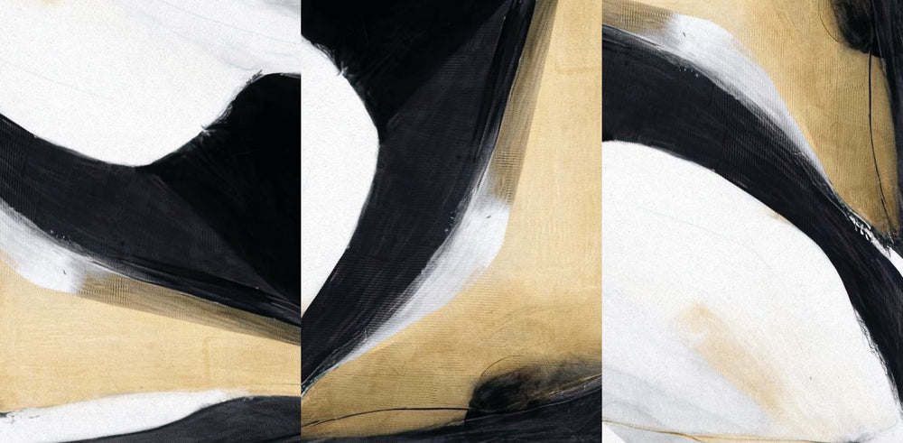 Neutral Abstract Curves Triptych