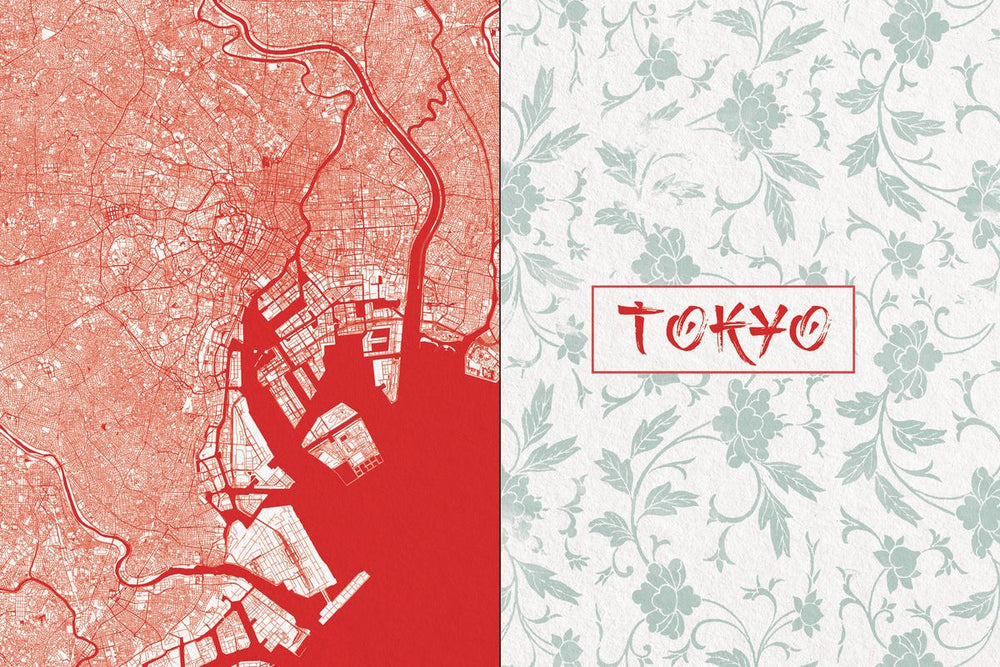 Tokyo Map Floral Details