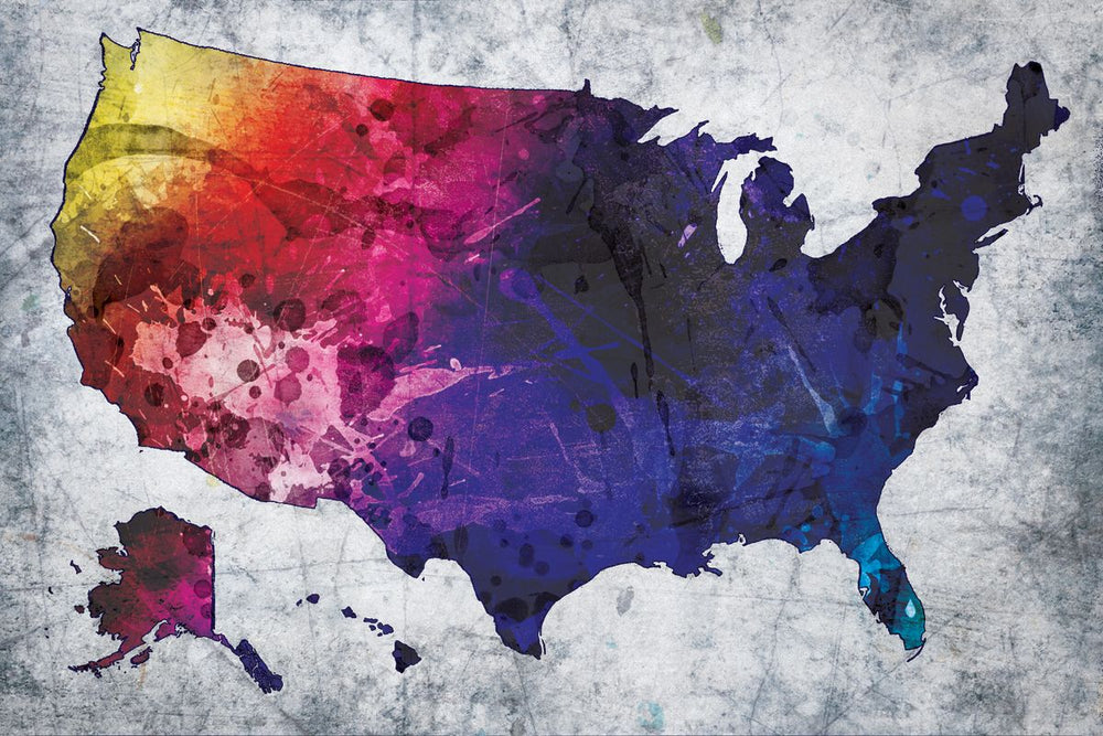 Grunge Colors USA Map