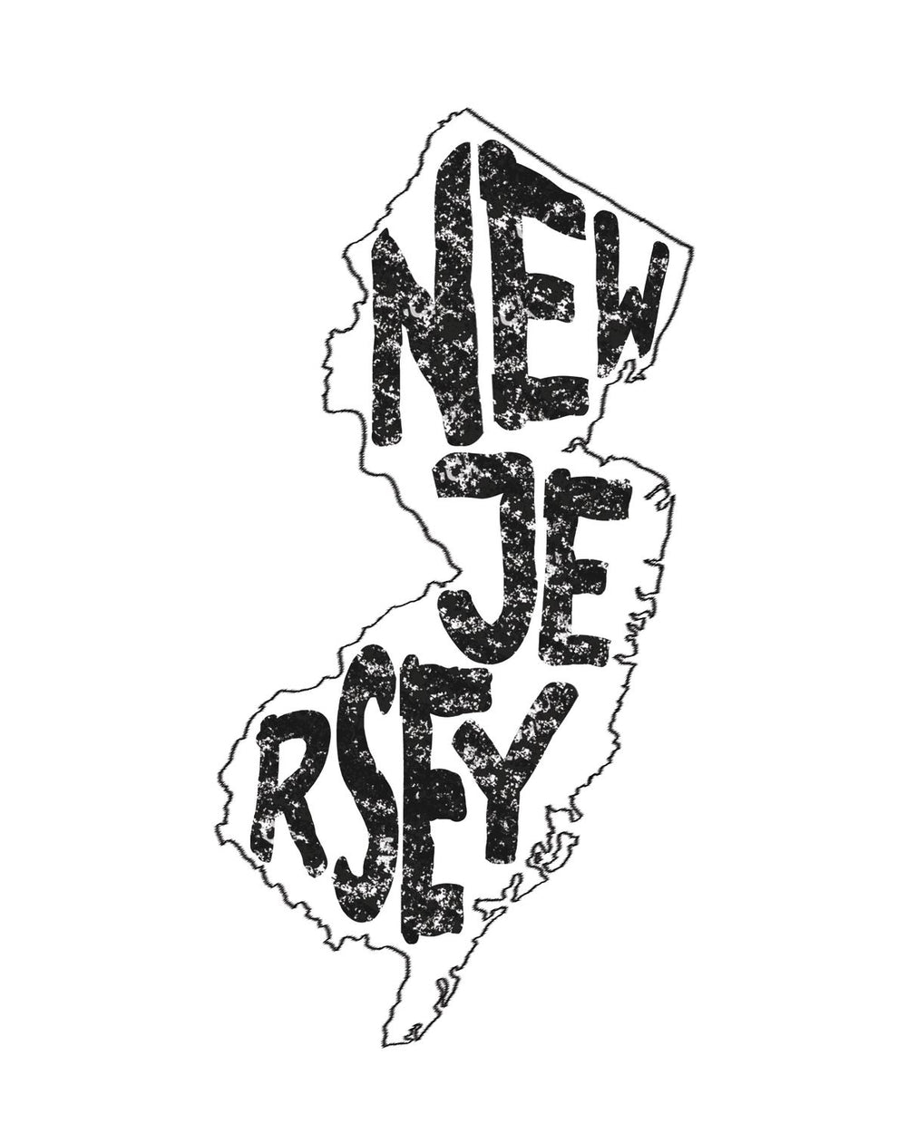 New Jersey Minimalist State Map