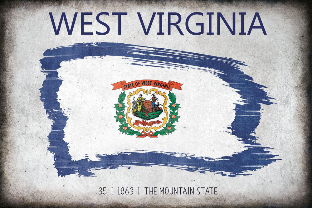 West Virginia Flag Grunge