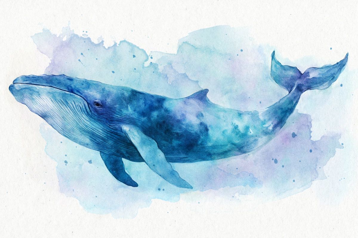 Enormous Blue Whale Wall Art