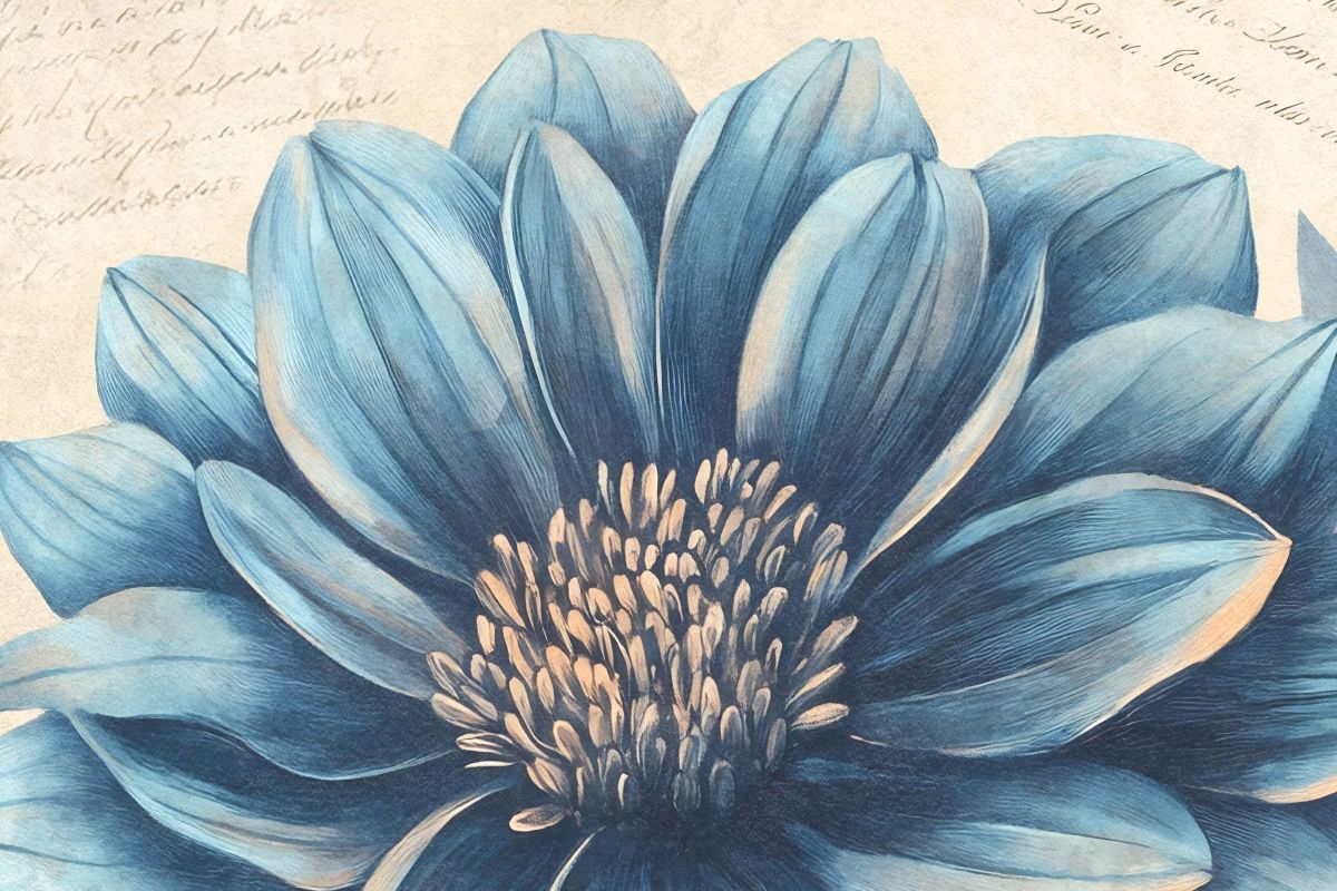 Vintage Blue Flower