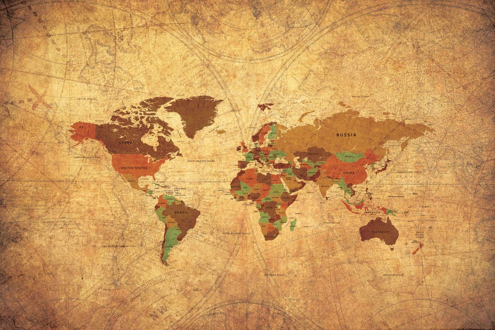 Aged World Map VII