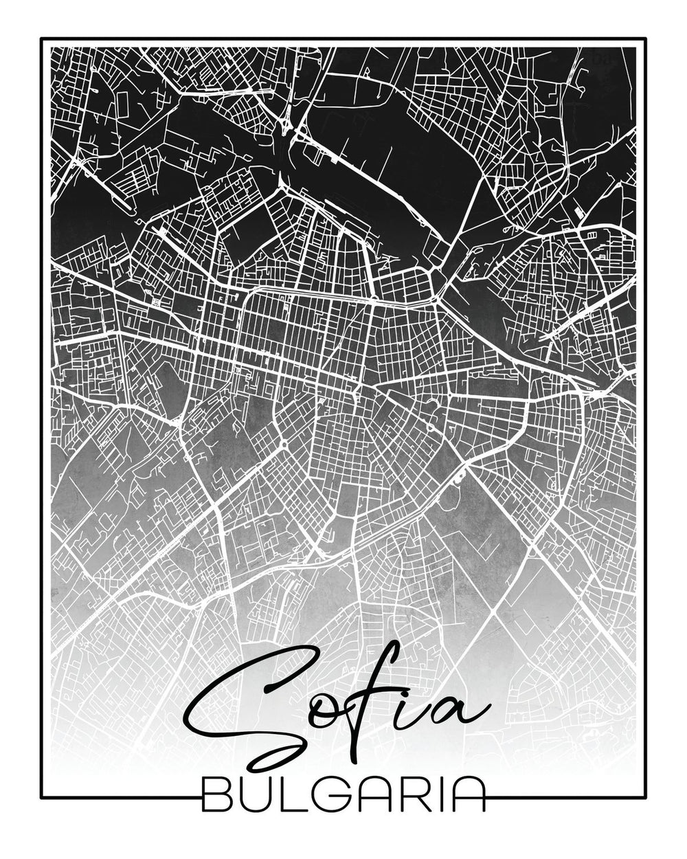 Minimalist Sofia City Map