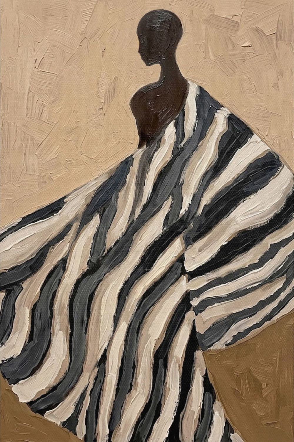 Striped Figure in Motion