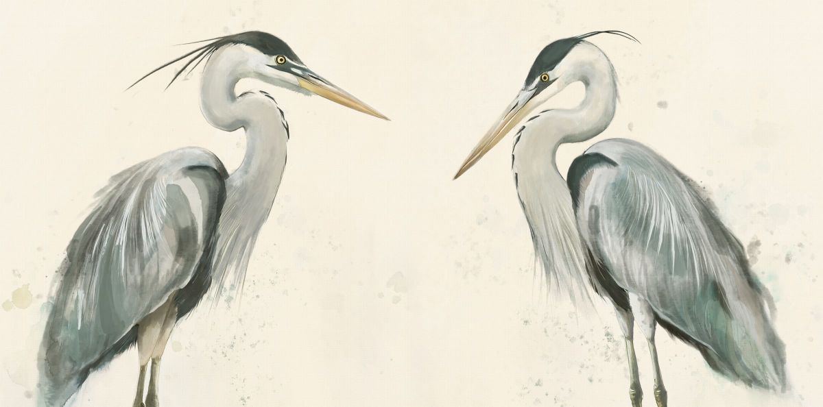 Marshland Herons Wall Art