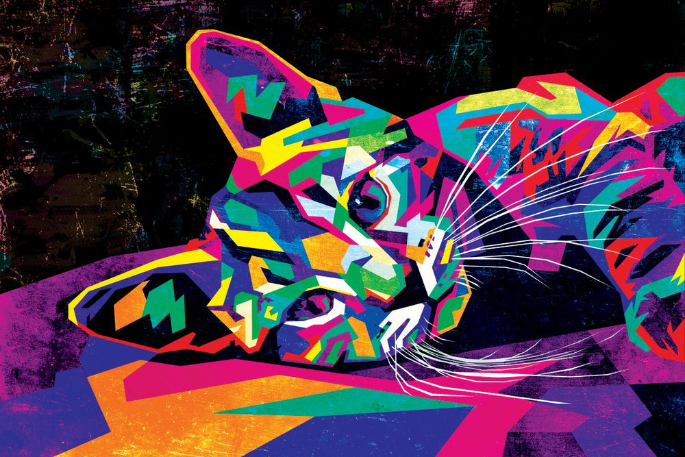 Multicolored Abstract Cat