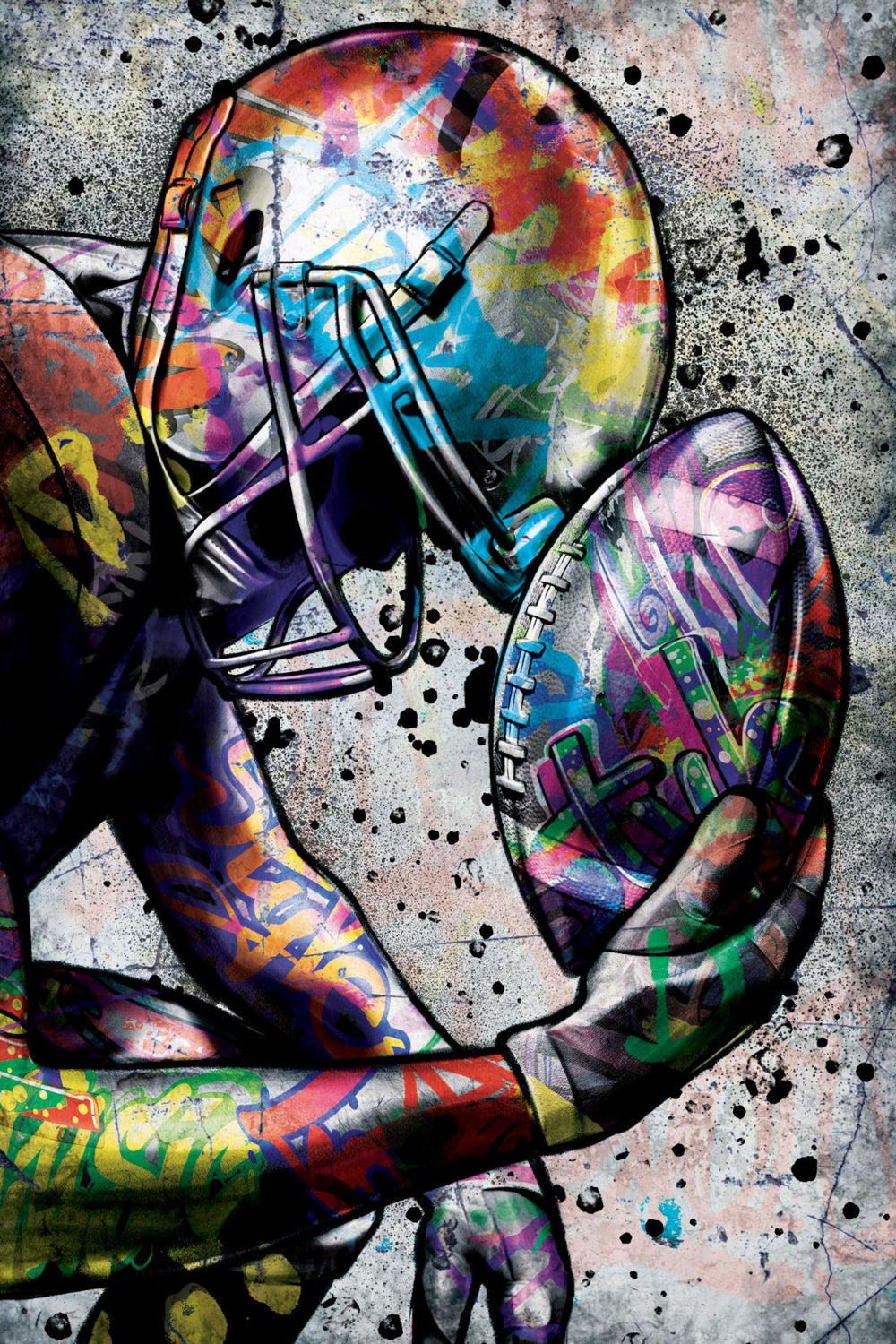 American Football Player Graffiti