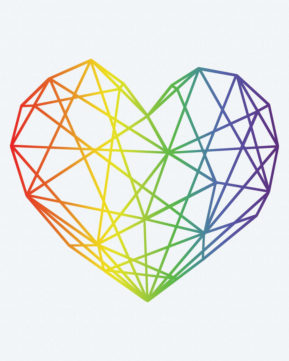 Geometric Rainbow Heart