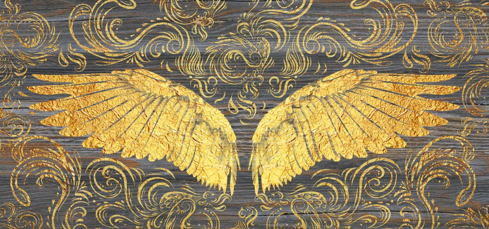 Golden Swirls Angel Wings