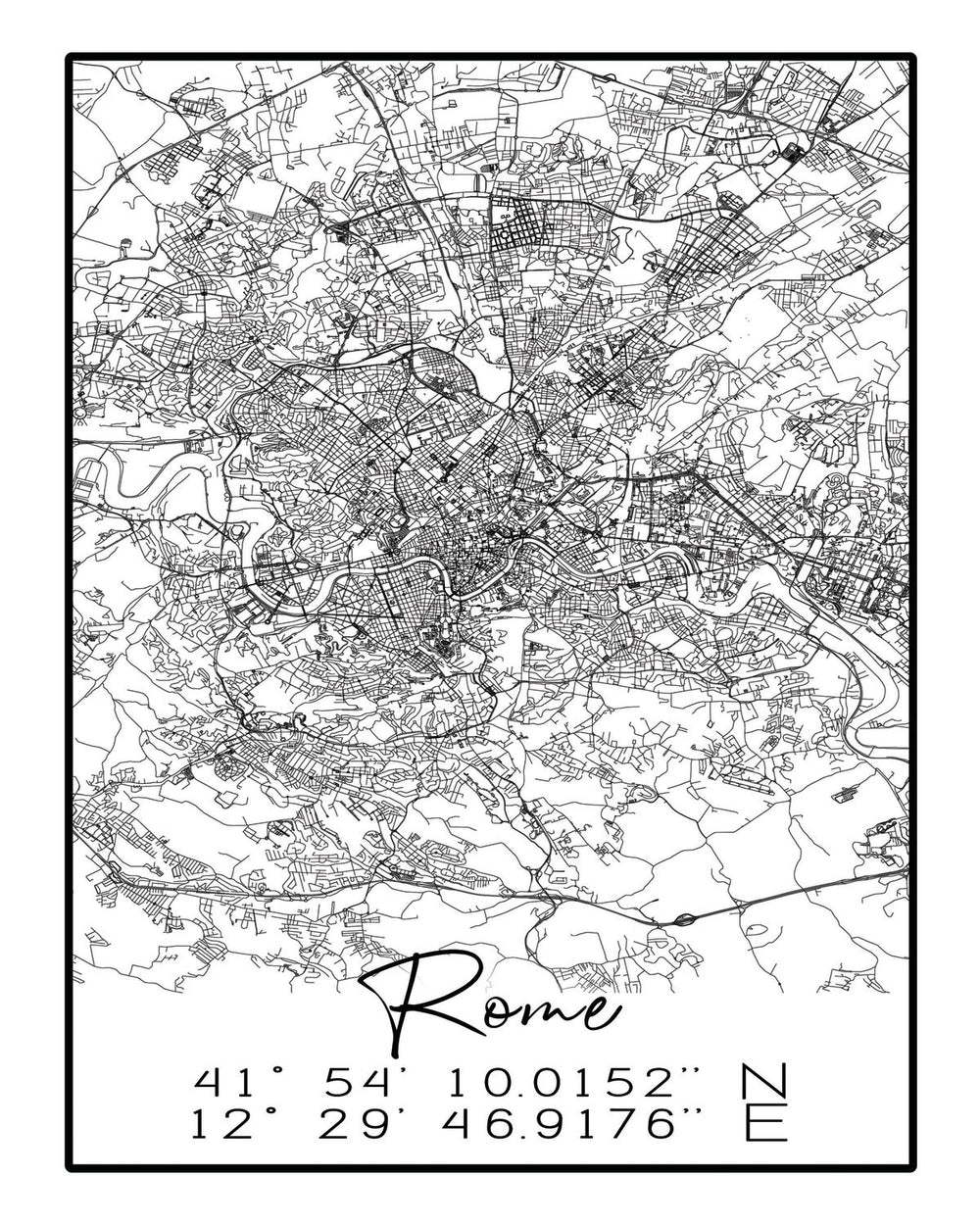 Minimalist Rome City Map