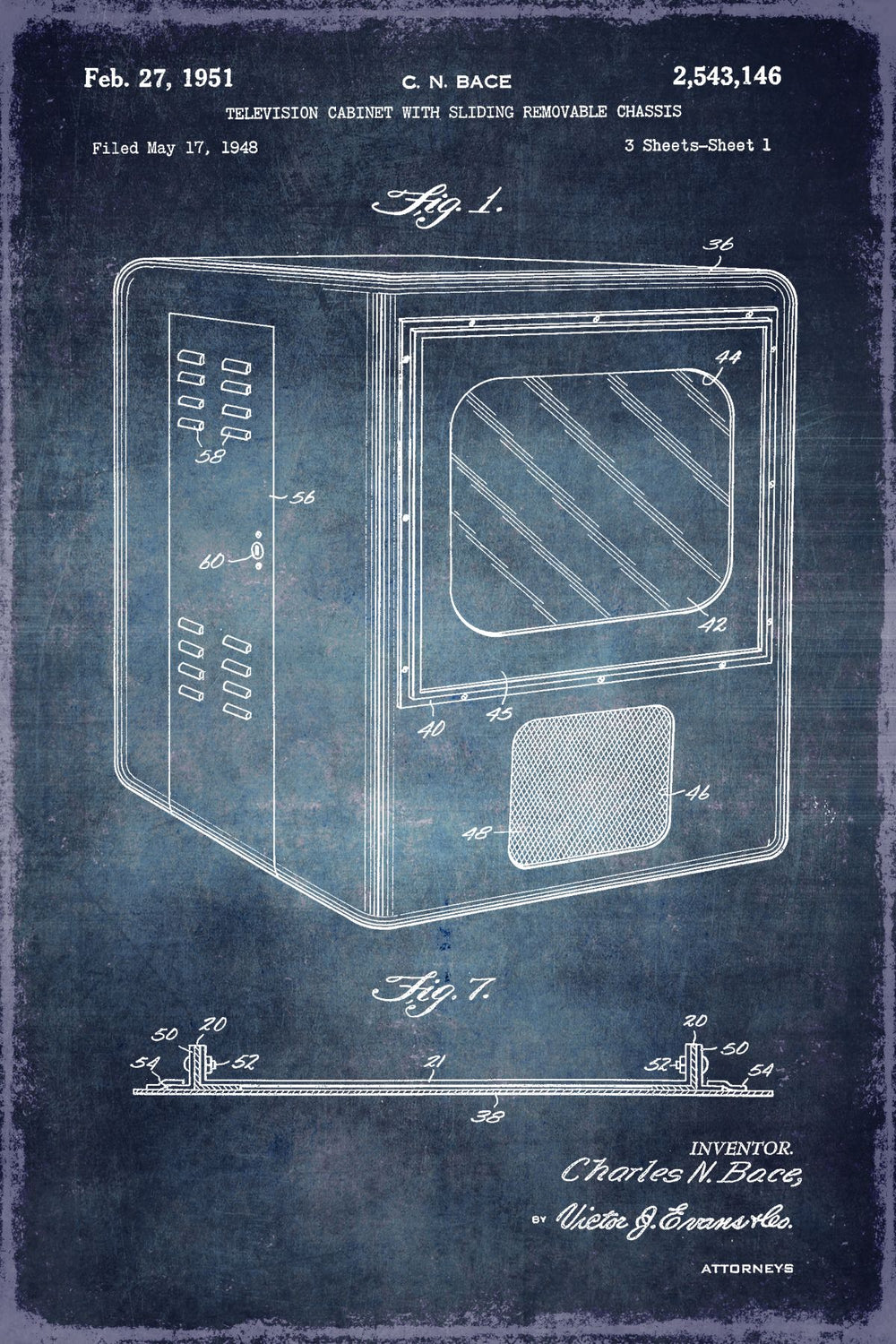 Television Cabinet 1951 Patent