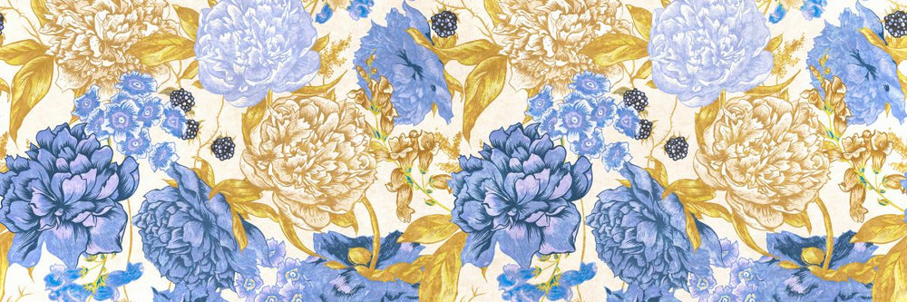 Blue And Gold Peonies