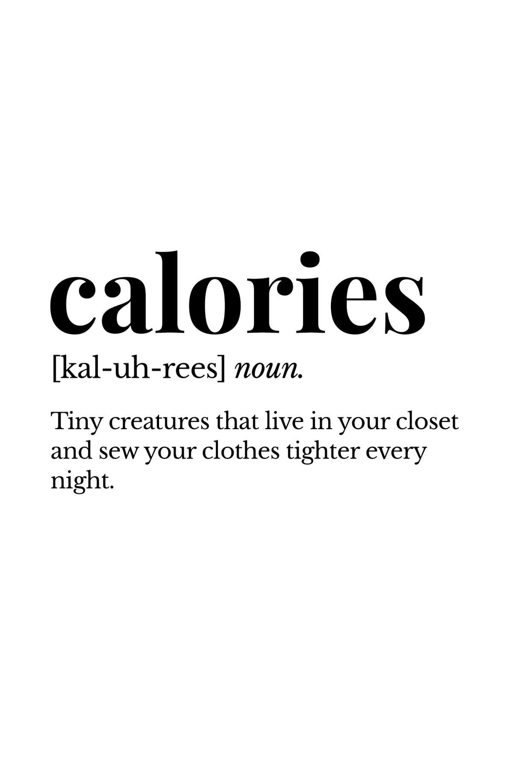 Calories Typography