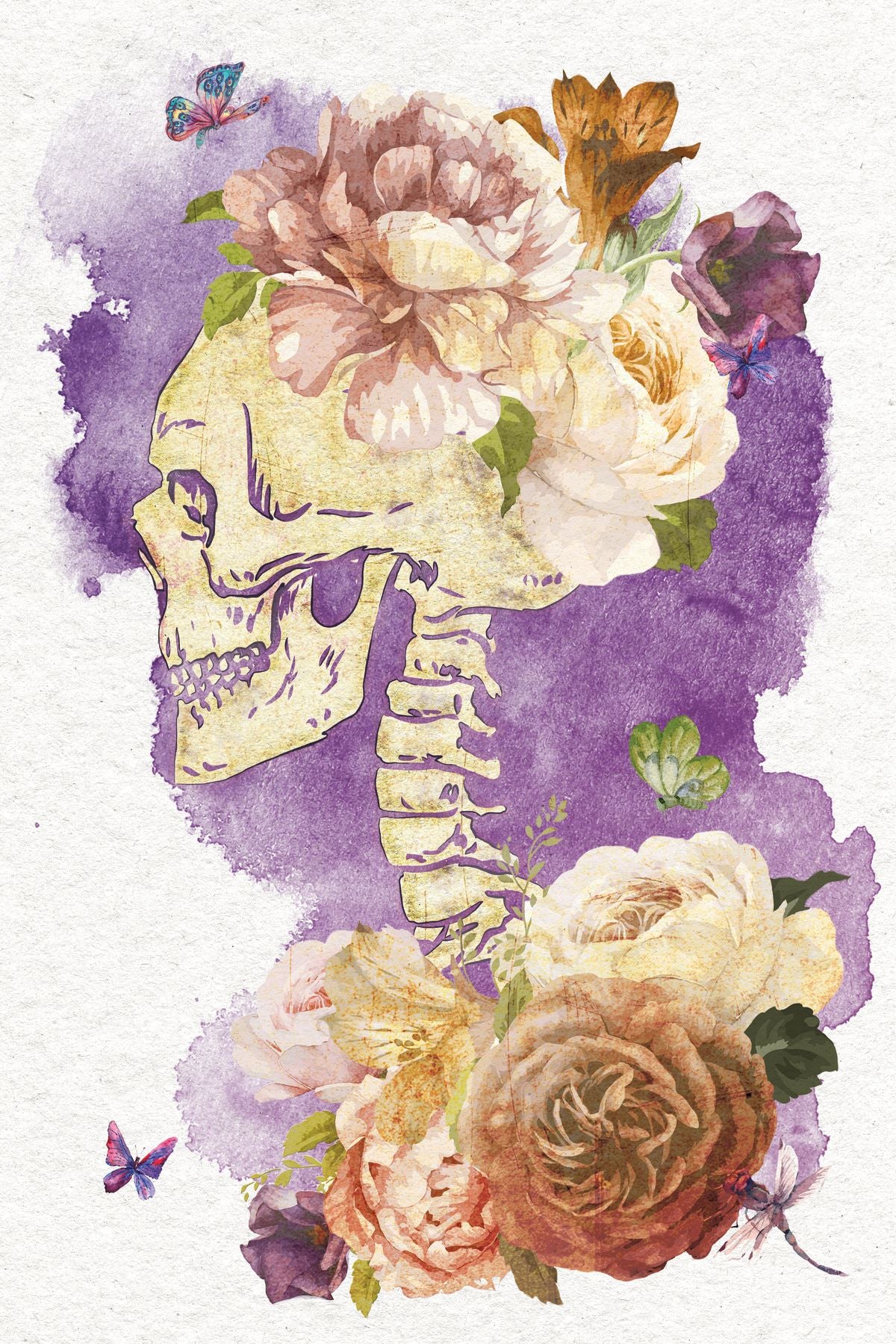 Skull Spine Floral