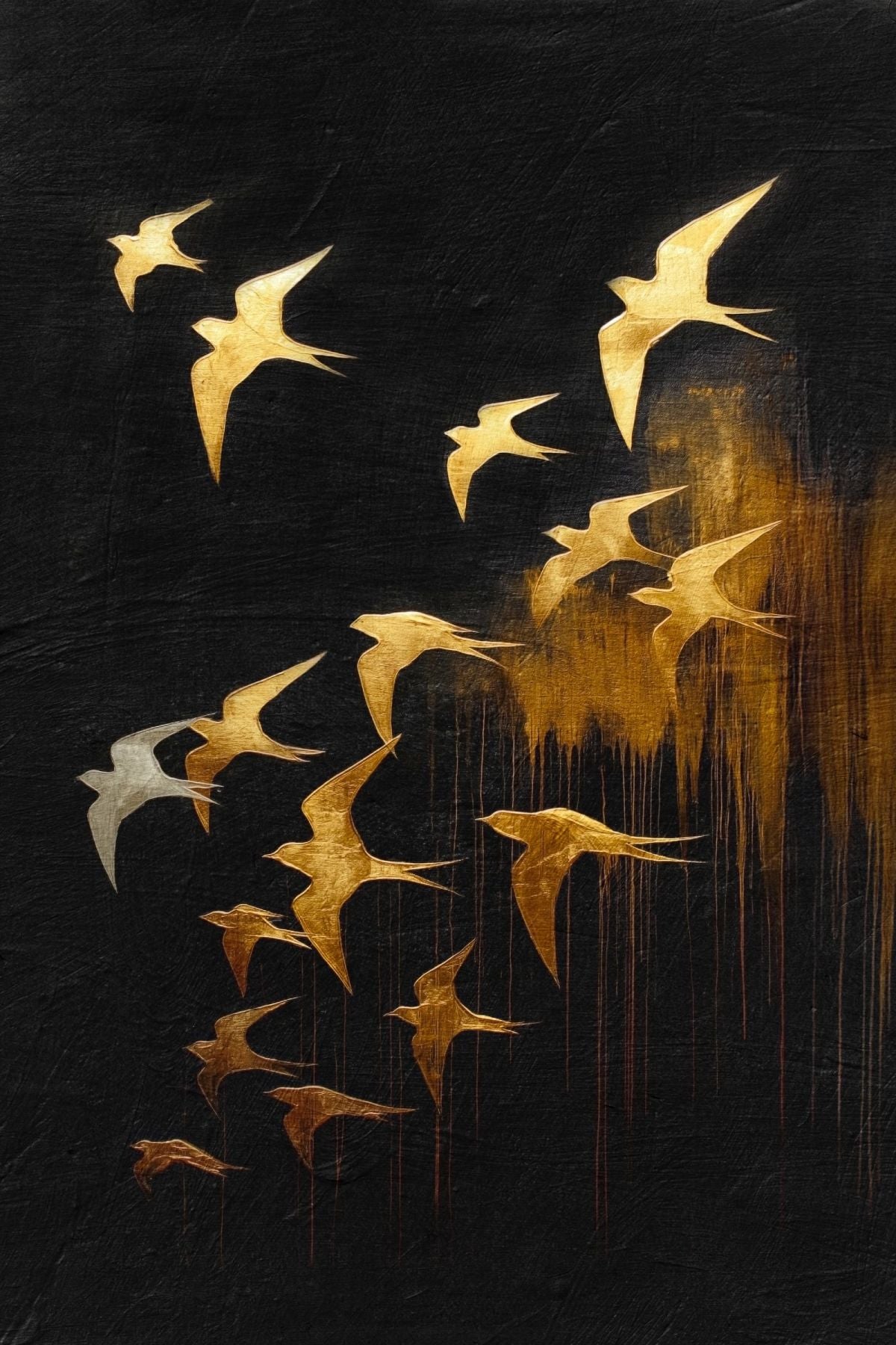 Golden Flock Of Birds