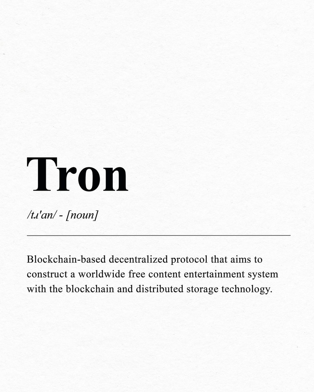 Cryptocurrency Tron Definition