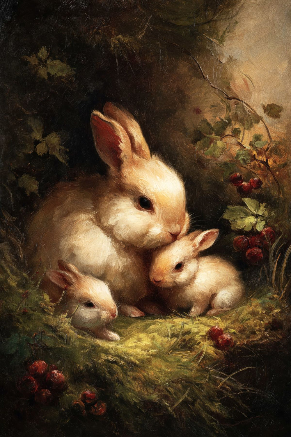 Mother Rabbit and Babies