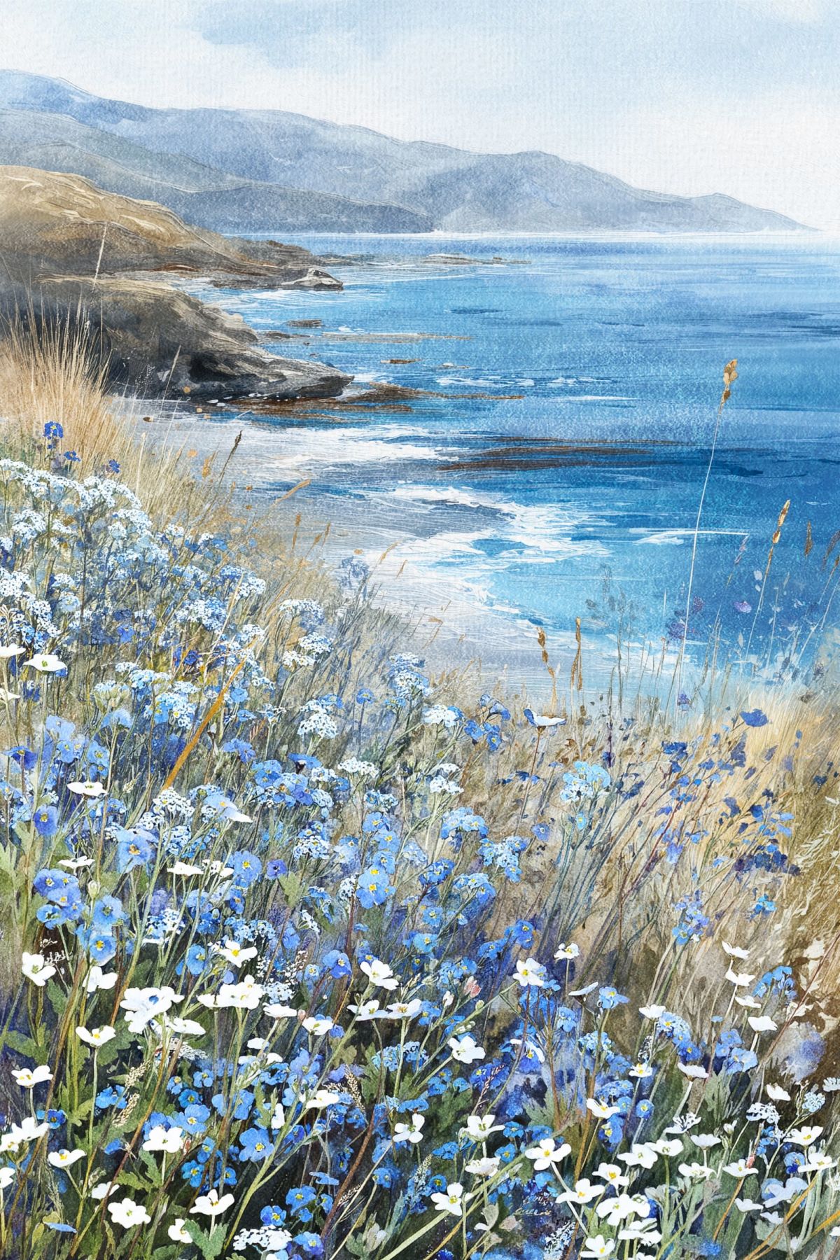 Blue Wildflower Shore