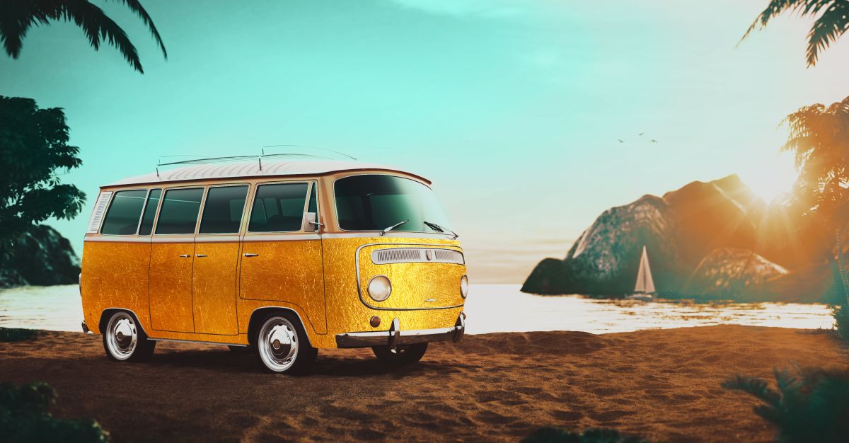 Golden VW Bus