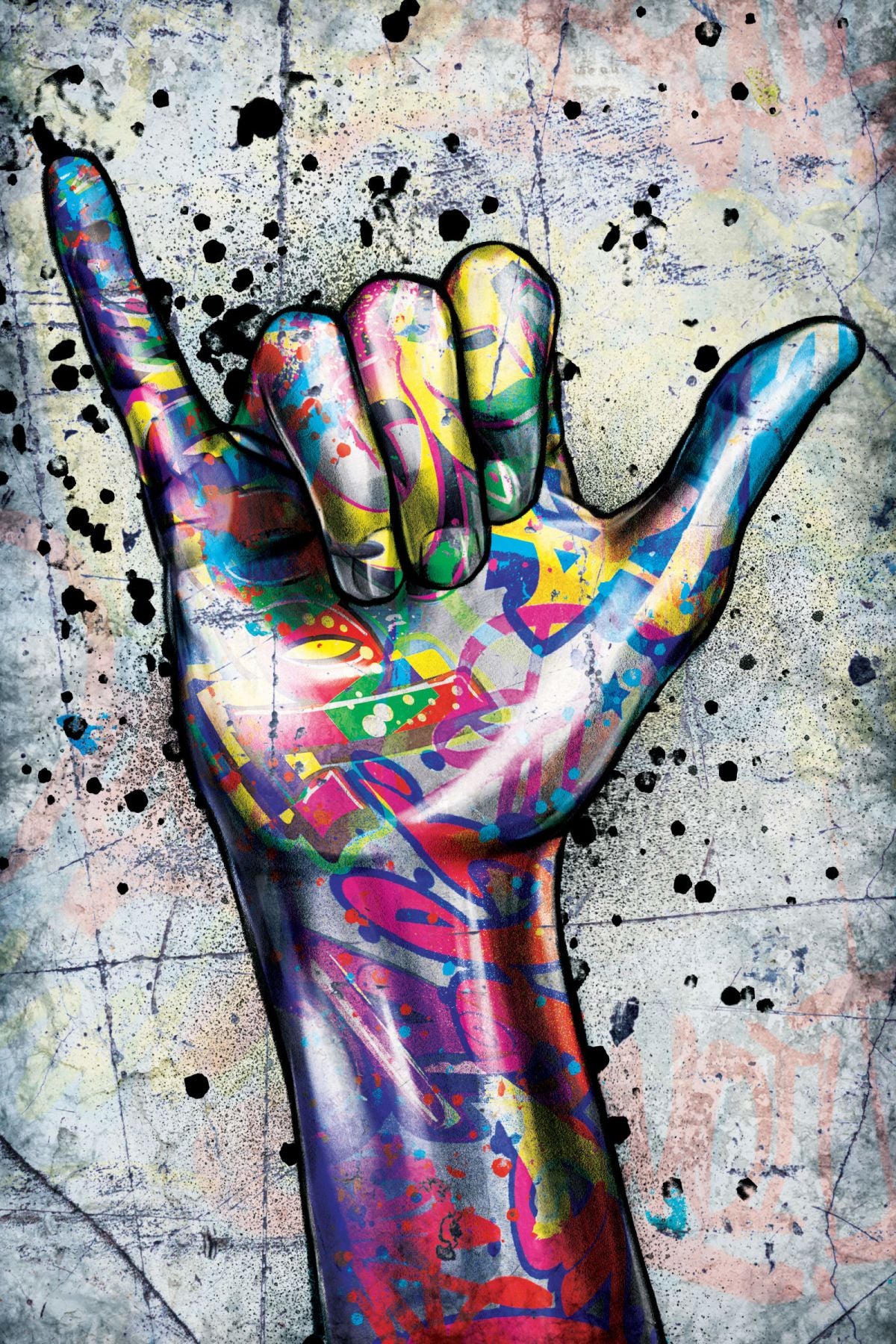 Shaka Hand Sign Graffiti
