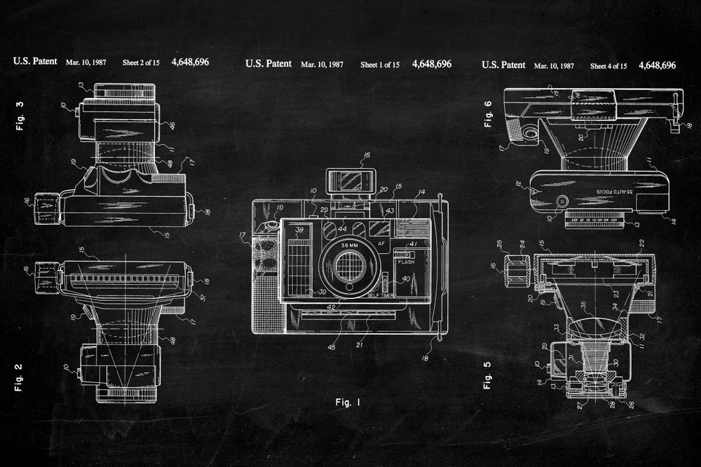 Automatic Focus Camera BW Patent