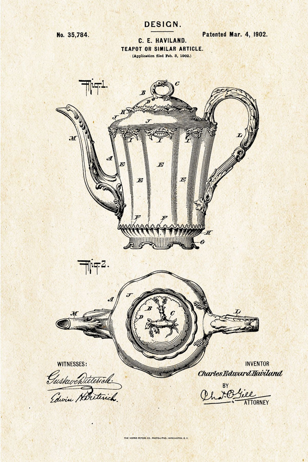 Teapot Vintage Patent