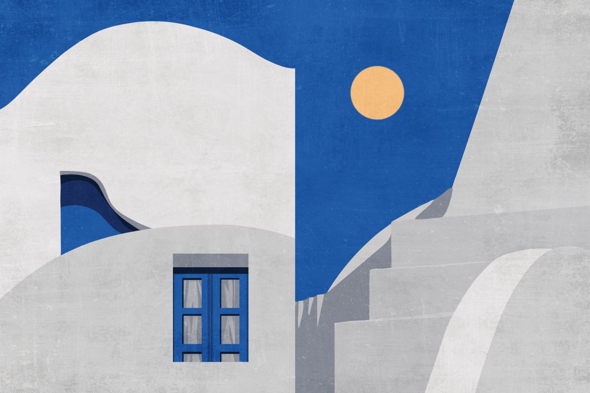 Minimalist Abstract Greek Architecture