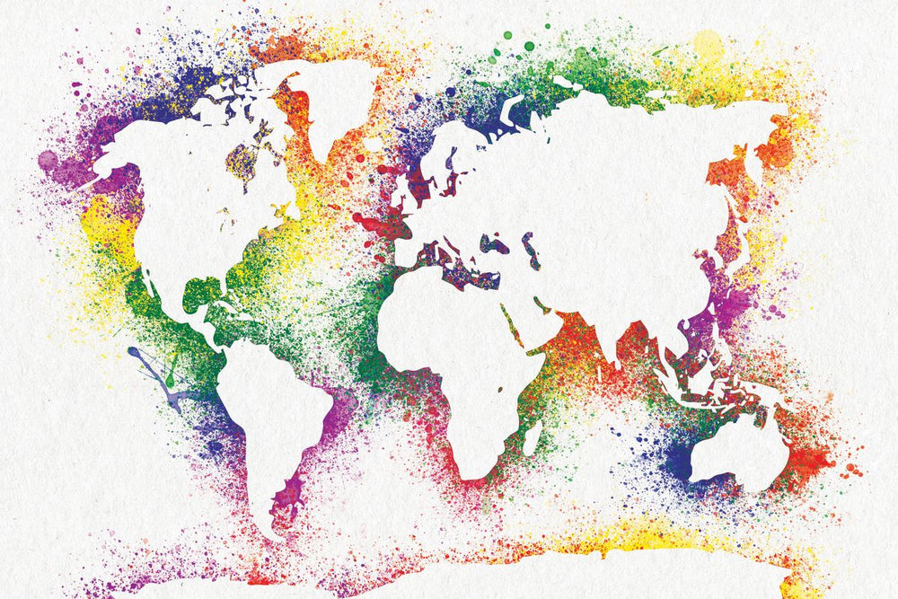 Color Mottled World Map