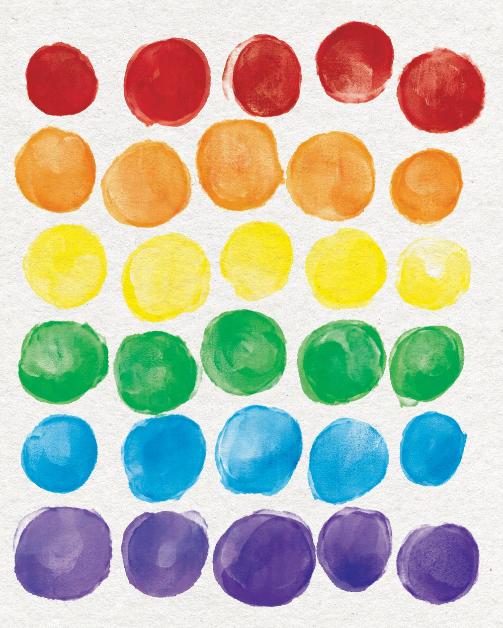 Watercolor Rainbow Circles