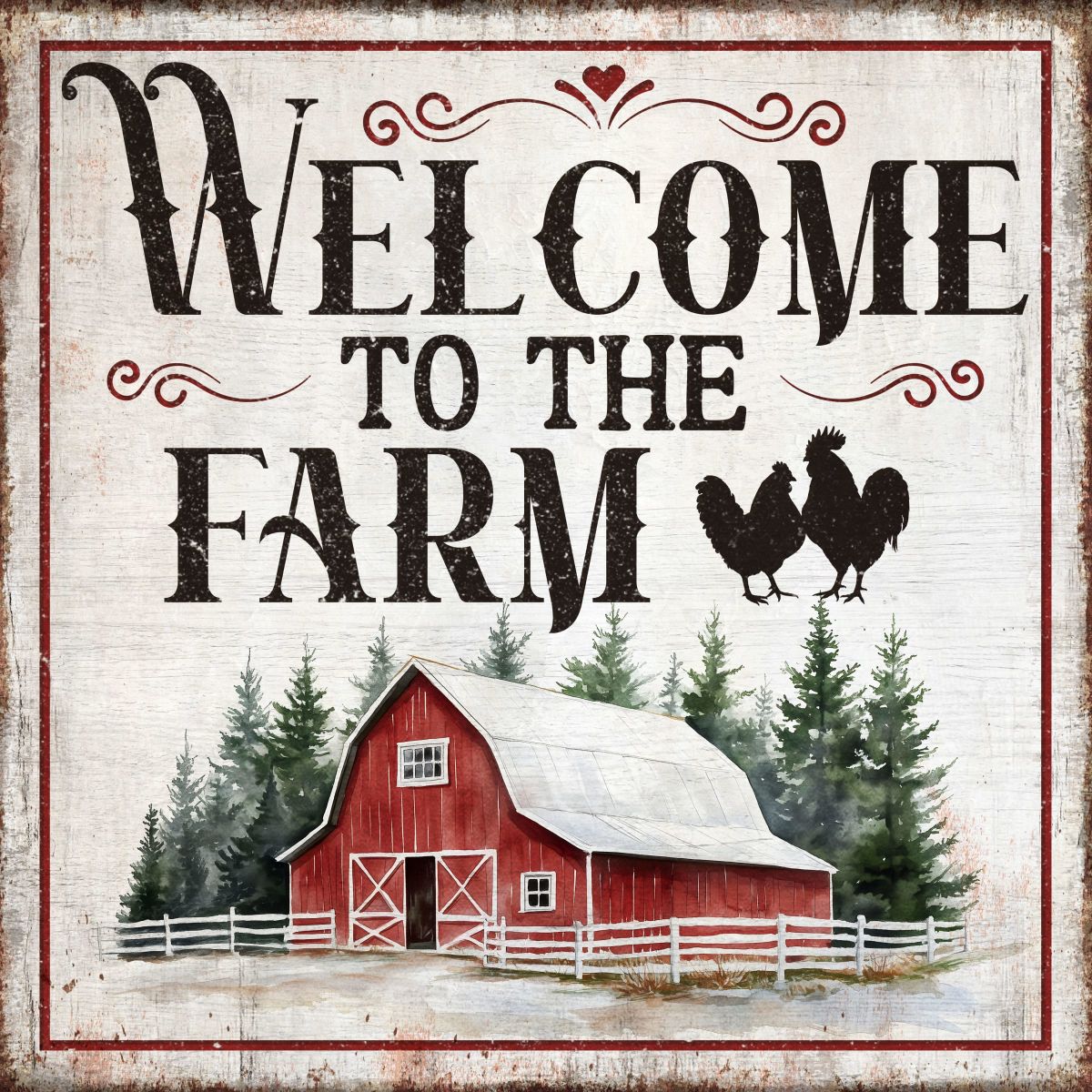 Welcome To The Farm With Barn
