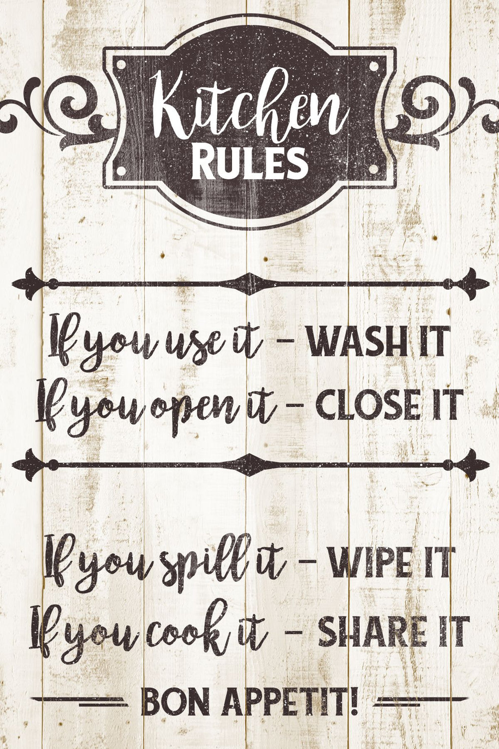 Kitchen Rules Typography