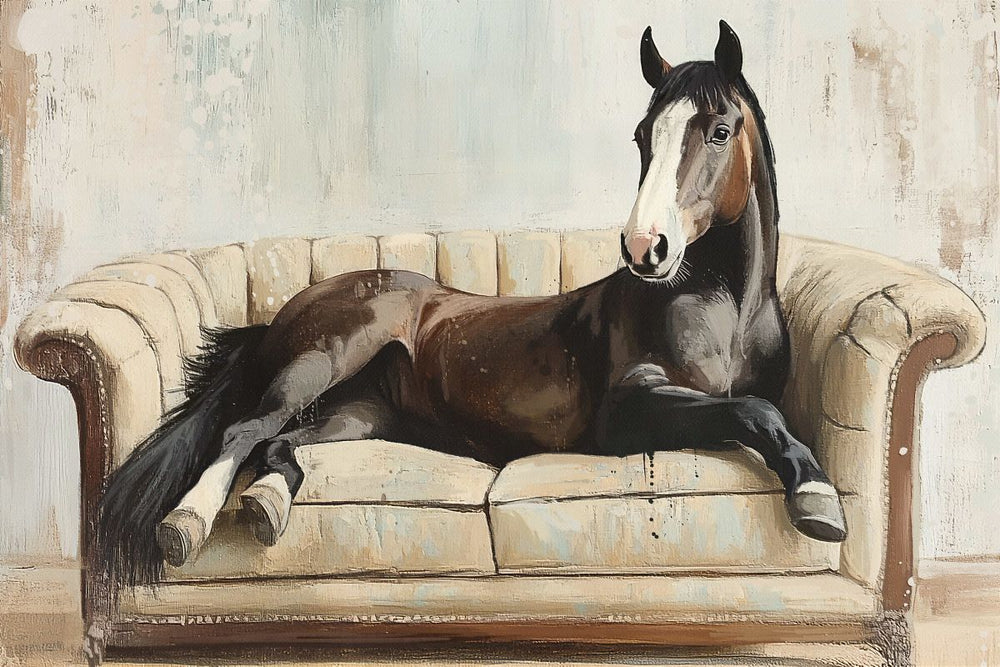 Horse Lounging In Style